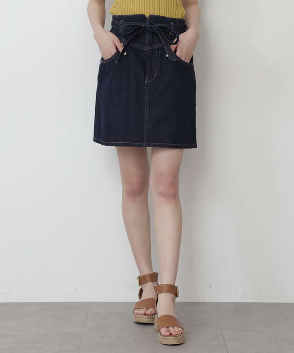 Sシリーズ対応商品 ハイウエストリボン付きデニムスカート Free S Mart サンエービーディーオンラインストア Sanei Online Store