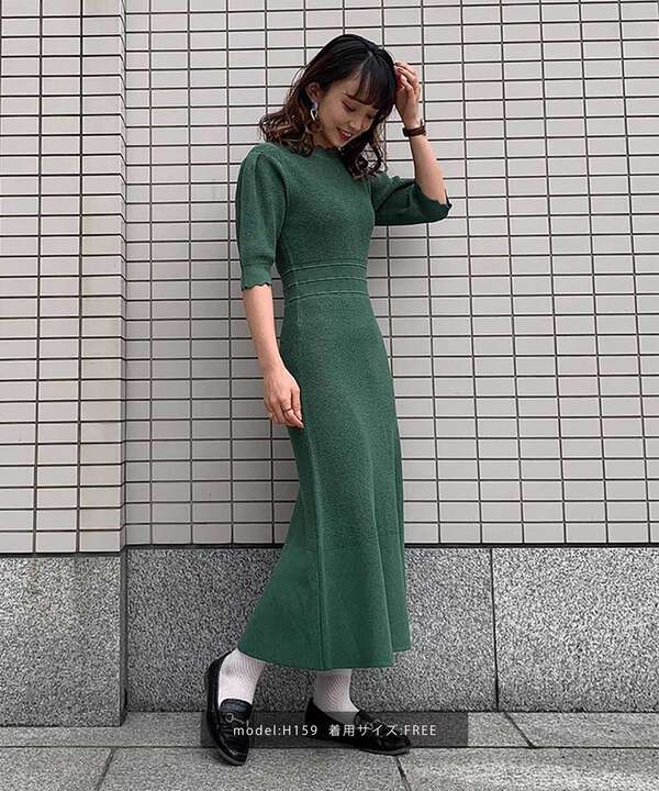 スカラポイントマーメイドニットワンピース Free S Mart サンエービーディーオンラインストア Sanei Online Store