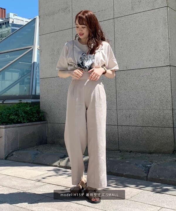 Sシリーズ対応商品 綿麻ハイウエストサス付きワイドパンツ Free S Mart サンエービーディーオンラインストア Sanei Online Store