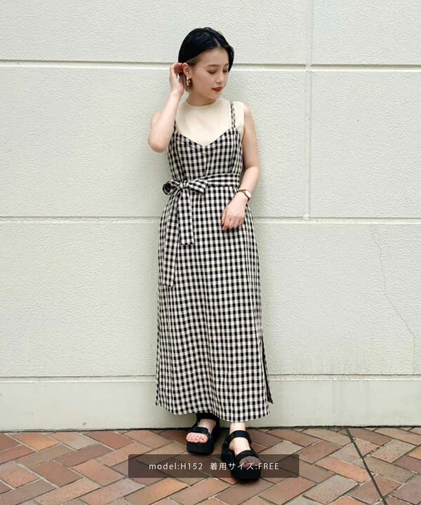 チェックキャミワンピース Free S Mart サンエービーディーオンラインストア Sanei Bd Online Store