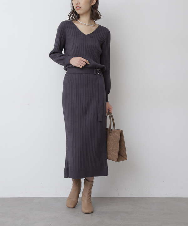 ウォームストレッチリブブラウジングvネックワンピース Free S Mart サンエービーディーオンラインストア Sanei Online Store