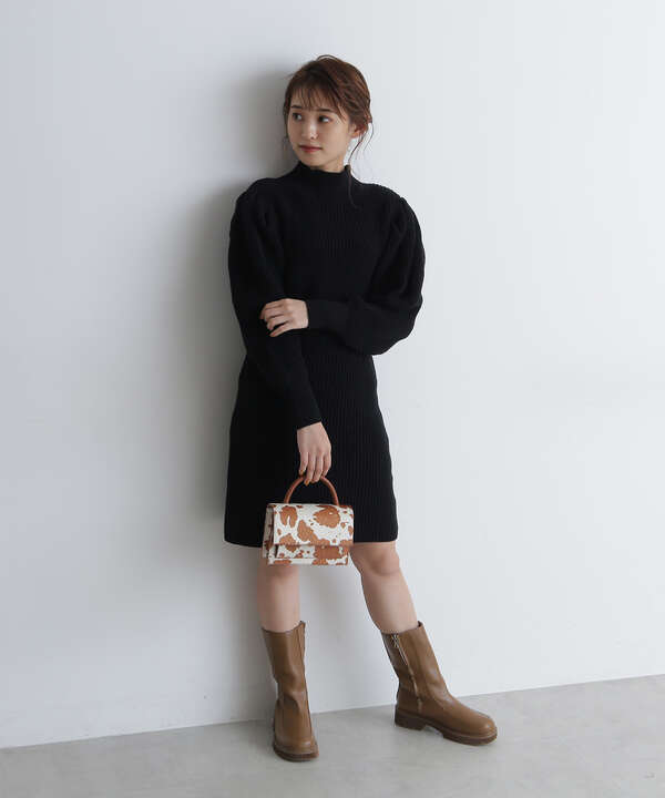 ボリュームスリーブハイネックミニワンピース Free S Mart サンエービーディーオンラインストア Sanei Online Store