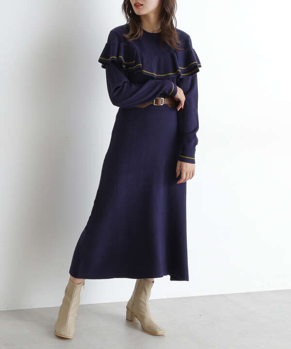 ケープフリルニットワンピース Free S Mart サンエービーディーオンラインストア Sanei Online Store