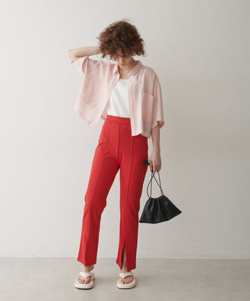 【谷まりあさん着用商品】ポンチフロントスリットパンツ