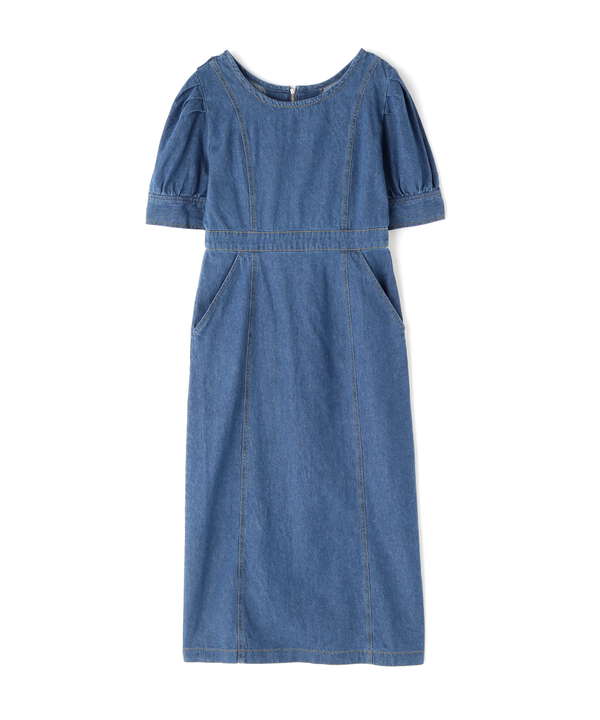 パフスリーブデニムロングワンピース Free S Mart サンエービーディーオンラインストア Sanei Online Store