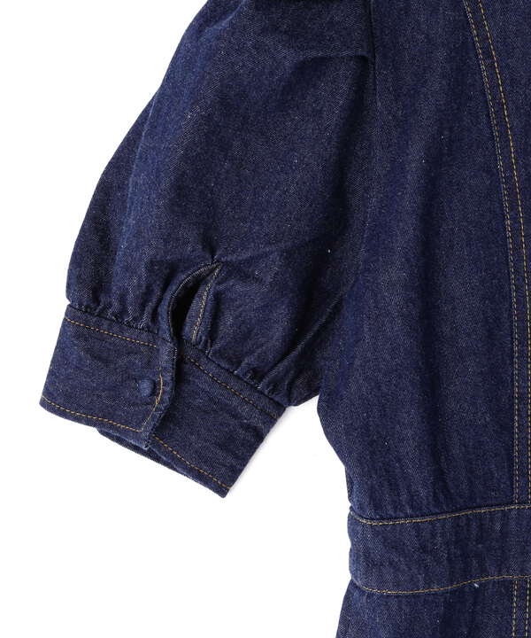 パフスリーブデニムロングワンピース Free S Mart サンエービーディーオンラインストア Sanei Online Store