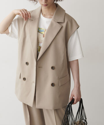 フレンチスリーブダブルブレストジレ