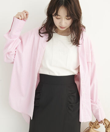 ワイドスリーブオーバーサイズシャツ（調整可）