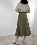 [Sシリーズ対応商品]ツイードチェックマーメイドスカート