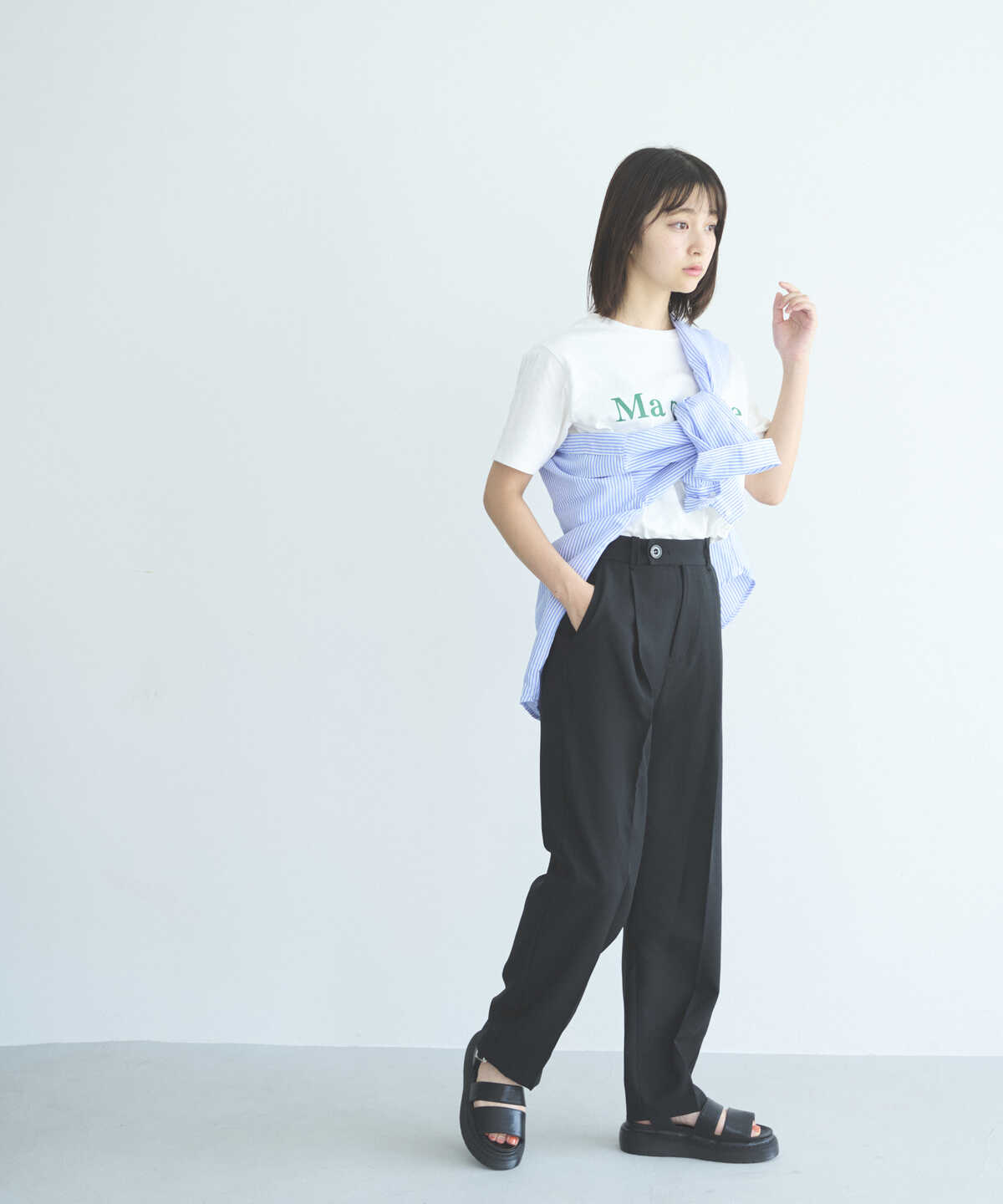 センタープレスペグトップパンツ