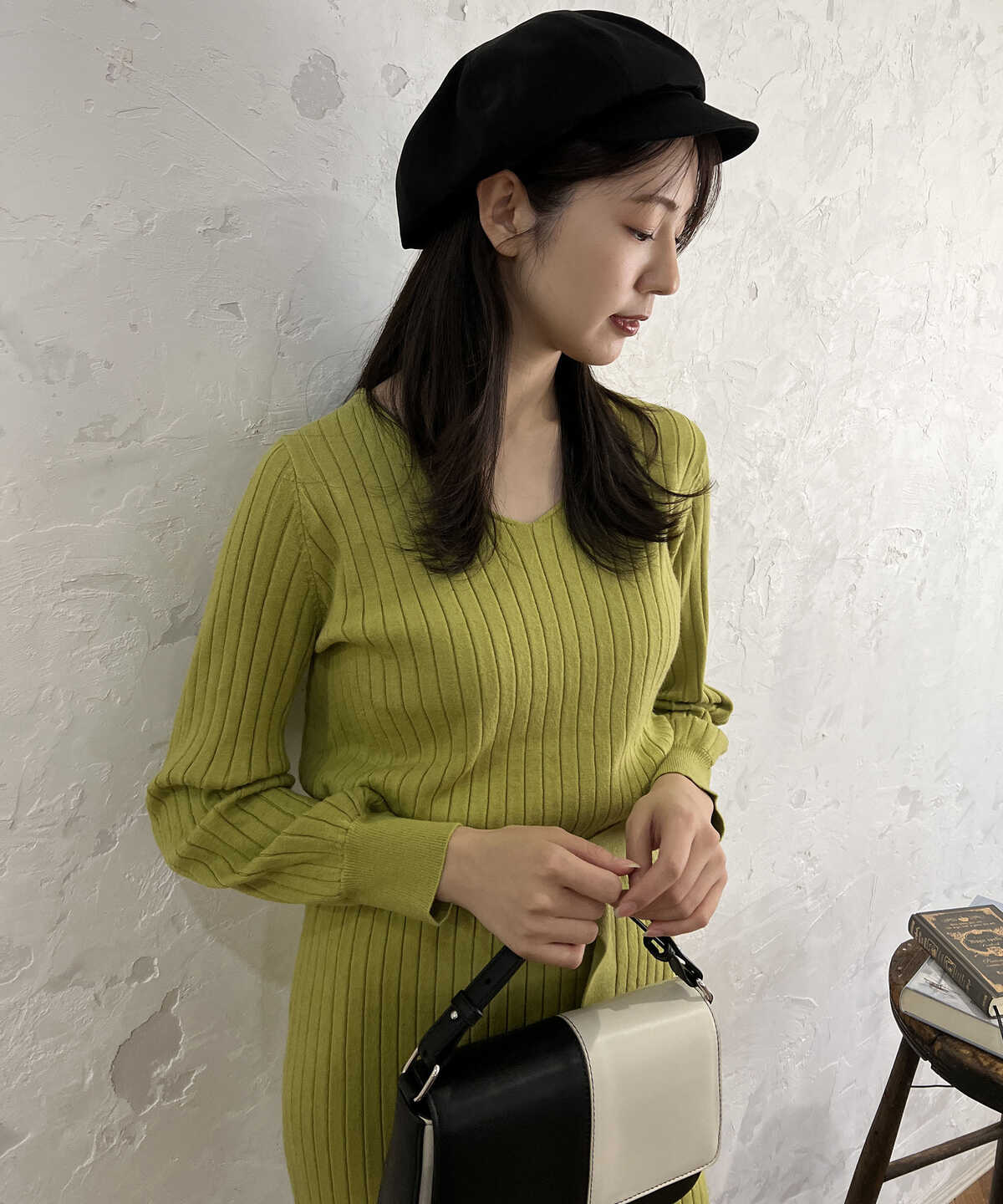 ウォームストレッチリブブラウジングニットワンピース Free S Mart サンエービーディーオンラインストア Sanei Online Store