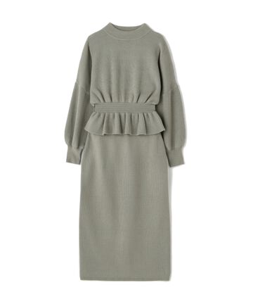 追加  【追加生産予約10月下旬-11月上旬入荷予定】ハイネックリブニットセットアップ《WEB限定カラー：ベージュ》