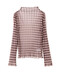 シアーチェックハイネックカットソー