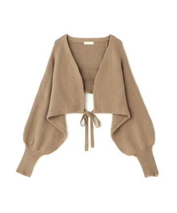 追加  【追加生産予約10月中旬-10月下旬入荷予定】バックリボンショート丈ニットボレロ