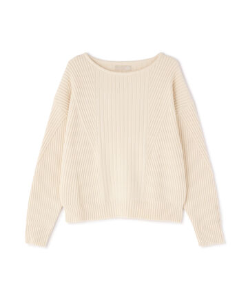 【先行予約10月下旬-11月上旬入荷予定】［WEB限定］パネルリブボートネックニット