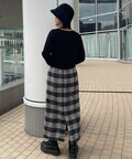 [Sシリーズ対応商品]ハイウエストチェックナロースカート