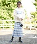 [Sシリーズ対応商品]ハイウエストチェックナロースカート