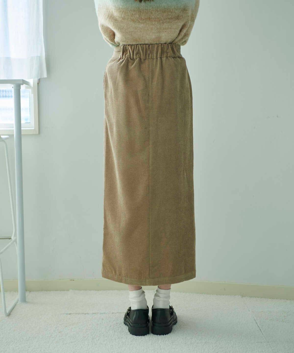 [低身長サイズ/Sシリーズ]フロントスリットコーデュロイナロースカート