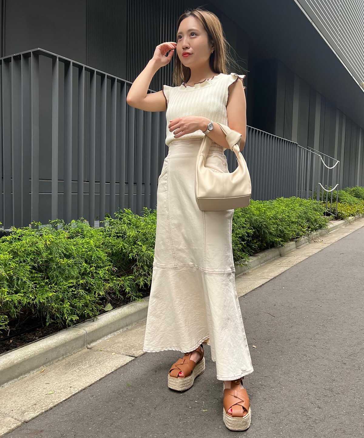 追加  パネル切替マーメイドデニムスカート