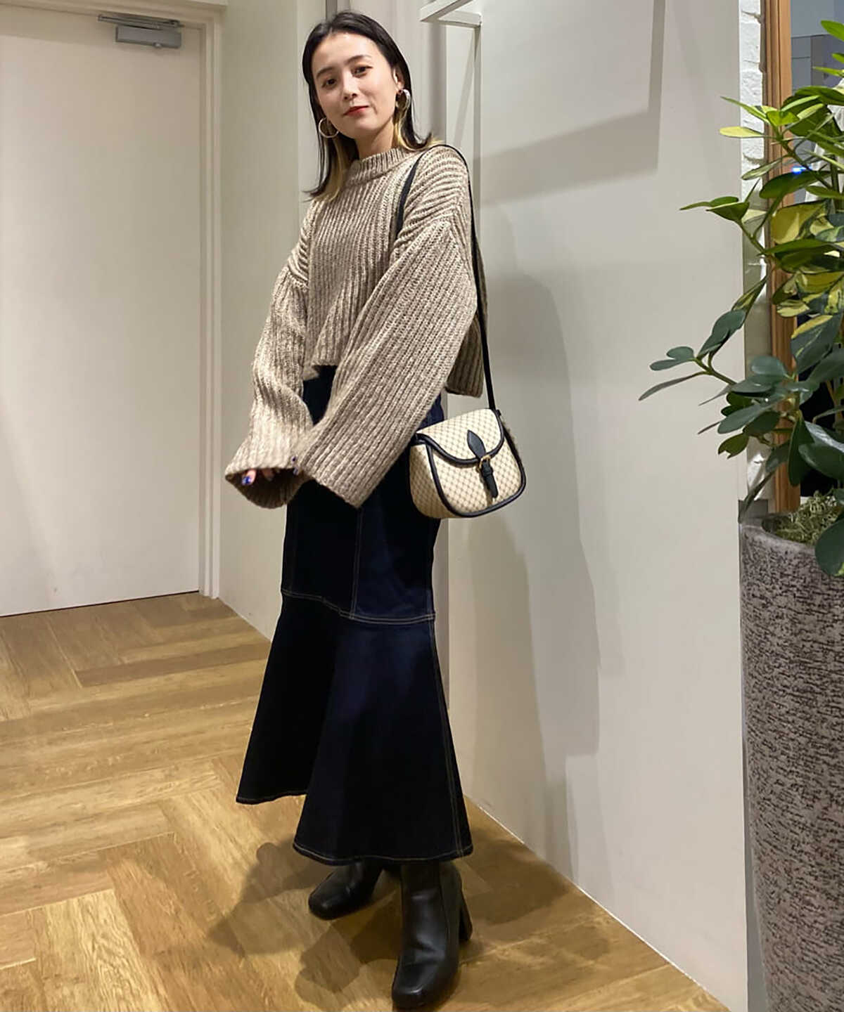 追加  パネル切替マーメイドデニムスカート