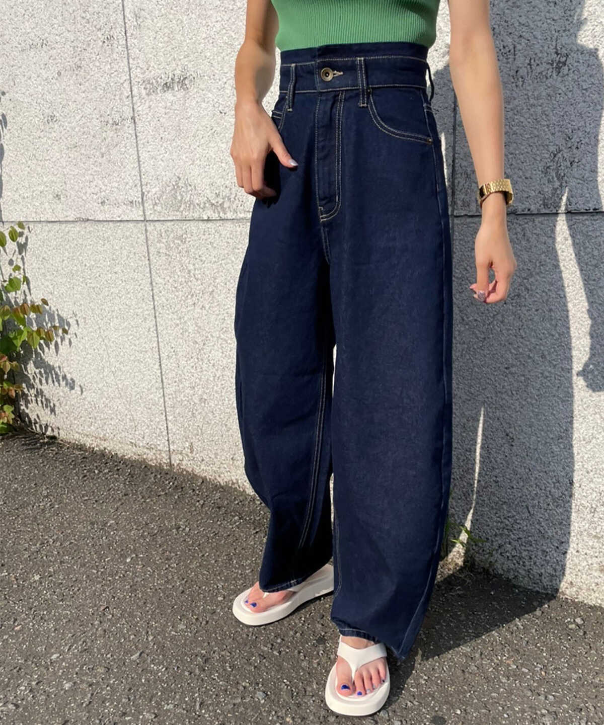 追加  【追加生産予約4月中旬-4月下旬入荷予定】デニムエッグパンツ