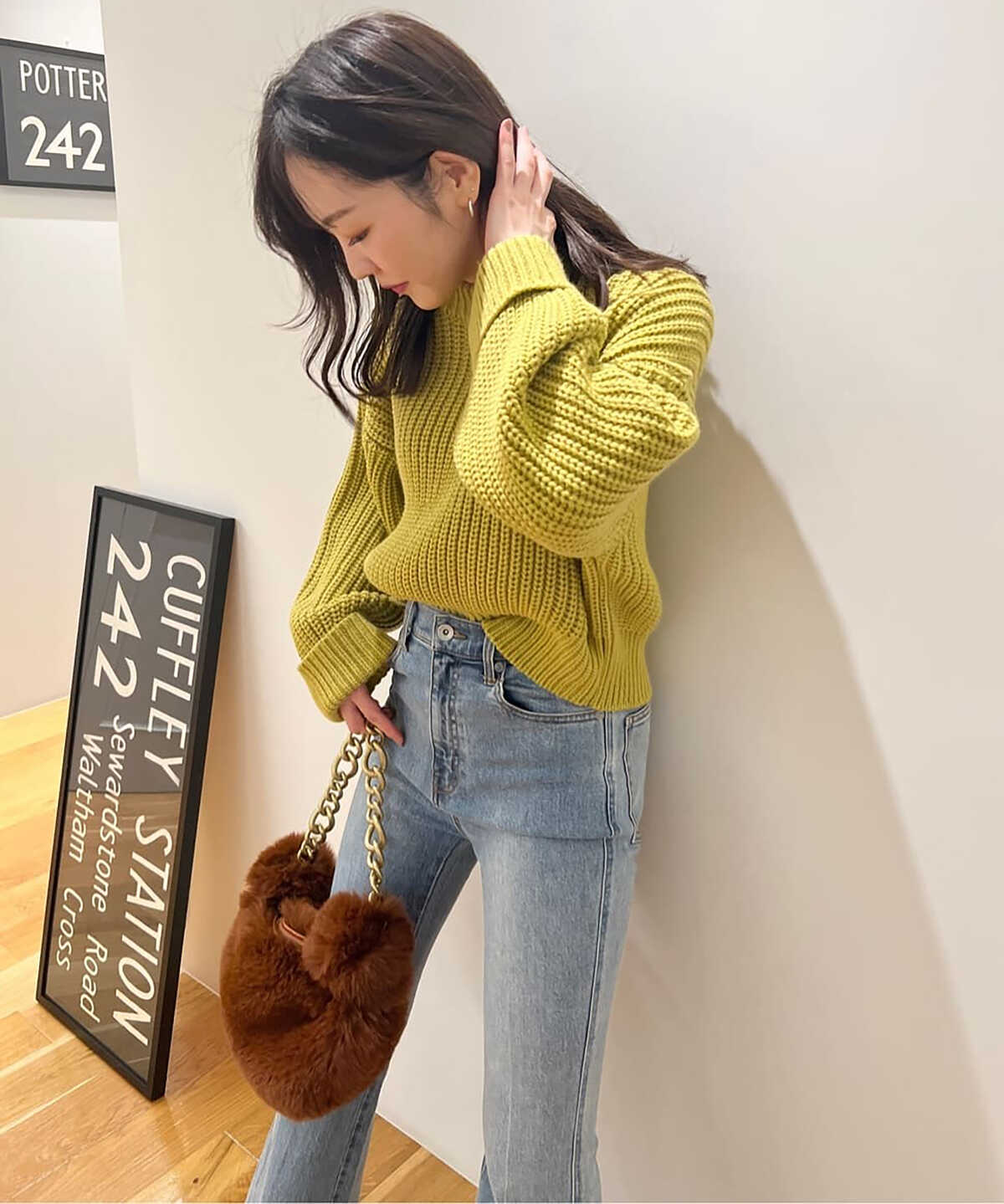 【追加生産予約3月下旬-4月上旬入荷予定】[Sシリーズ対応商品]内スリットベルボトムデニムパンツ