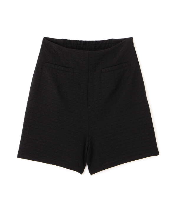 ［サックスカラーWEB限定］膨れジャガードハイウエストショートパンツ