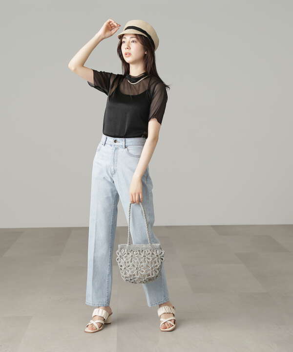 [Sシリーズ対応商品]センタープレスストレートデニムパンツ