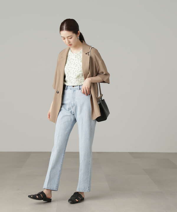[Sシリーズ対応商品]センタープレスストレートデニムパンツ