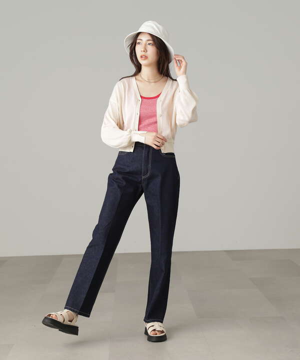 [Sシリーズ対応商品]センタープレスストレートデニムパンツ