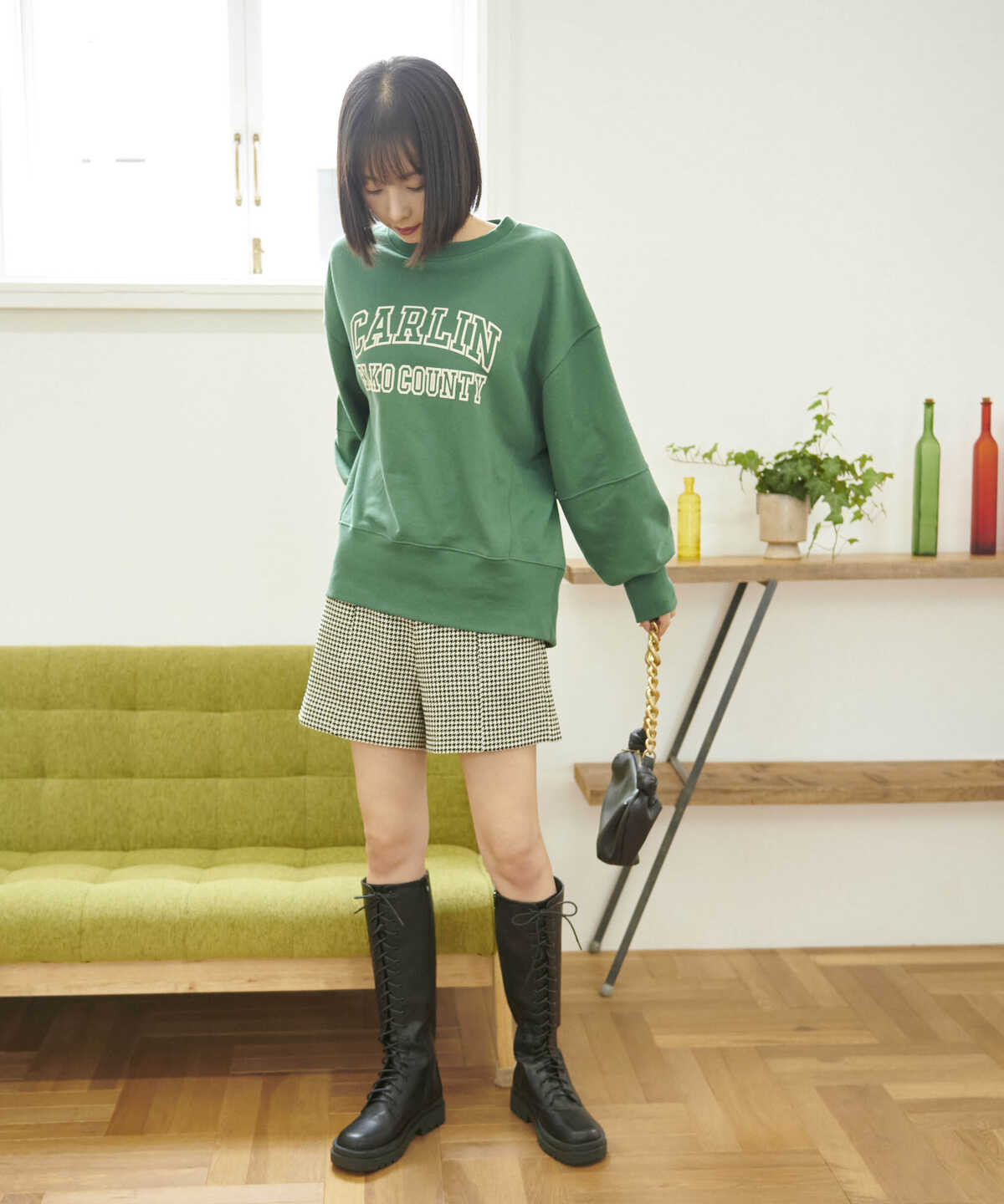 追加  ハイウエストショートパンツ