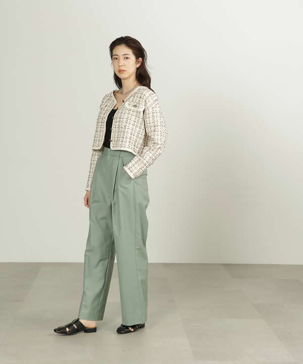 [Sシリーズ対応商品]ストレートワイドタックパンツ