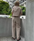 ［セットアップ対応］[Sシリーズ対応商品]綿麻サス付きタックワイドパンツ