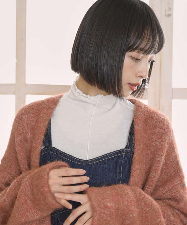 ハイネックセンターシームカットソー
