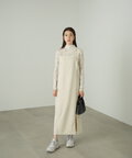 柄シアーハイネックカットソー