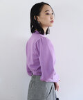ウエストシェイプパフスリーブニット