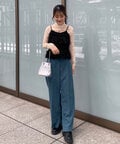 内スリットストレートワイドパンツ