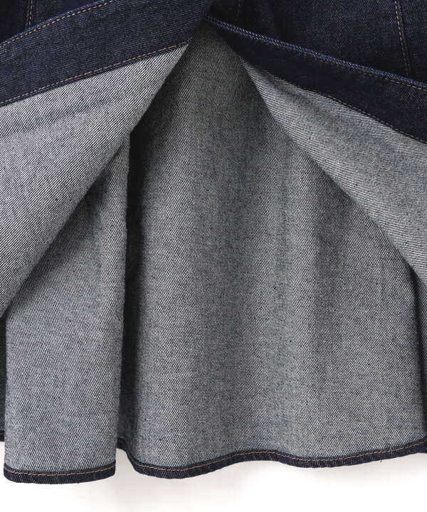 [低身長サイズ/Sシリーズ]バックリボンマーメイドデニムジャンパースカート