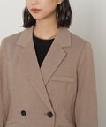 ＜セットアップ対応＞起毛チェックダブルブレストジャケット