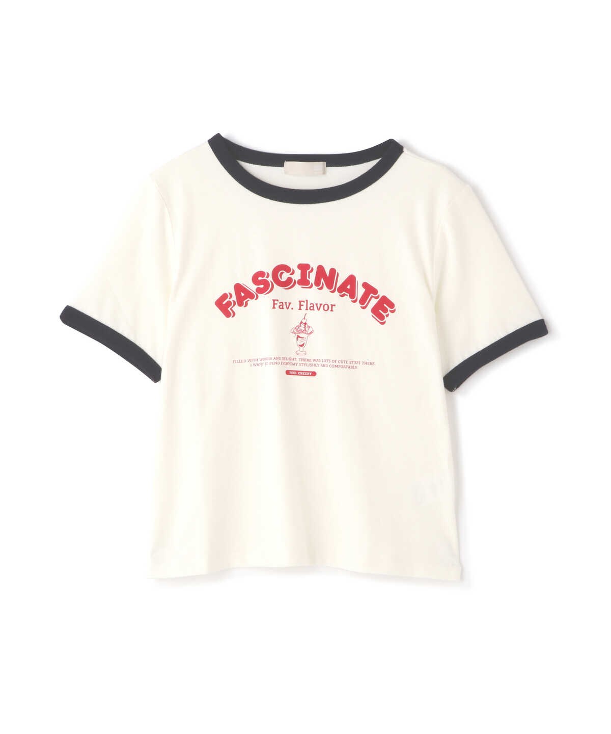 ロゴプリントリンガーTシャツ