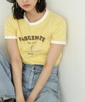 ロゴプリントリンガーTシャツ