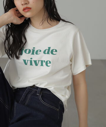 カラーロゴプリントコンパクトＴシャツ