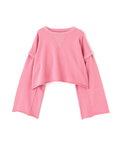 ［ピンクカラーWEB限定］肩スリットショート丈スウェット