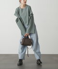 ［ピンクカラーWEB限定］肩スリットショート丈スウェット