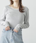 Millerカップ付きボーダーロングＴシャツ