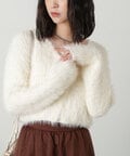 ［ブルーカラーWEB限定］フェザーショート丈カーディガン