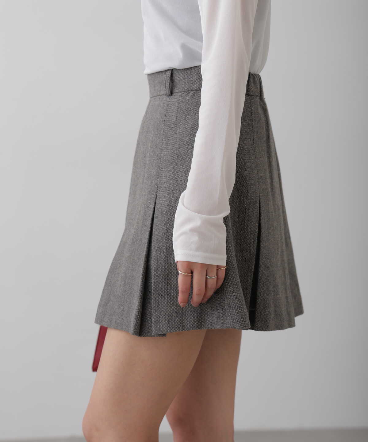 【新品】SHEIN プリーツミニスカート グレー