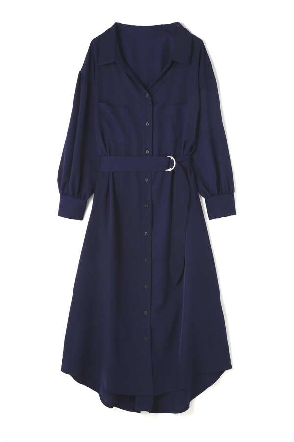 ベルト付とろみロングシャツワンピース Free S Mart サンエービーディーオンラインストア Sanei Online Store