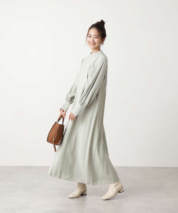 ハイネックバックリボンマキシワンピース N Natural Beauty Basic サンエービーディーオンラインストア Sanei Online Store
