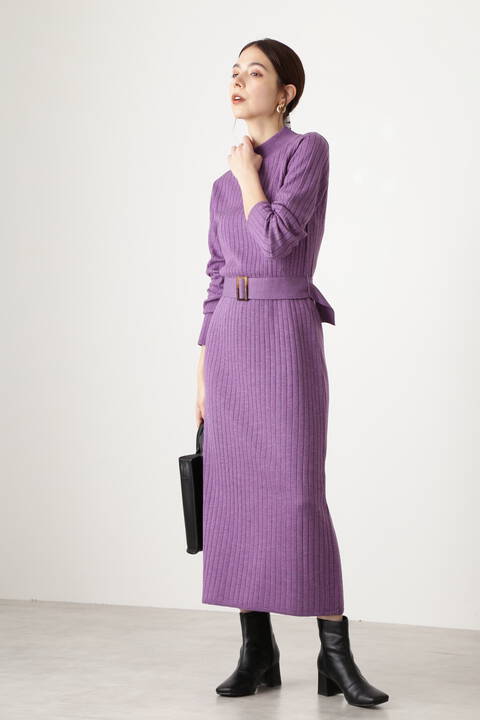 ワイドリブボトルネックニットワンピース N Natural Beauty Basic サンエービーディーオンラインストア Sanei Online Store